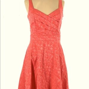 A-line cocktail party dress pink/peachy-pink size 10 Jacquard design dress